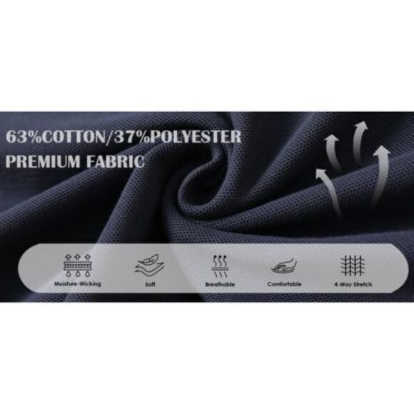 Long Sleeve Polo Gray Layered Look Hawaiian Style Breathable Comfort XXL - Picture 7 of 7